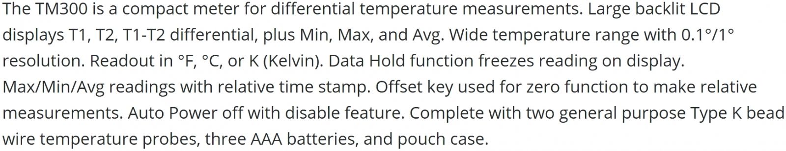 מודד טמפרטורה ידני דיגיטלי EXTECH INSTRUMENTS TM300 TEXT